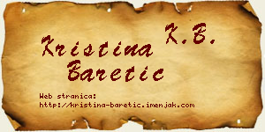 Kristina Baretić vizit kartica